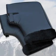 Перчатки из искусственной кожи на руль мотоцикла, водонепроницаемые зимние перчатки на руль для снегохода