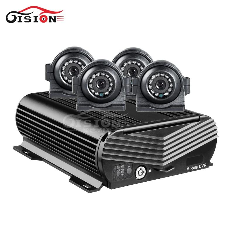  4 piezas cámara frontal/lateral impermeable + Wifi HDD 4CH Disco Duro móvil Dvr grabadora I/O repro