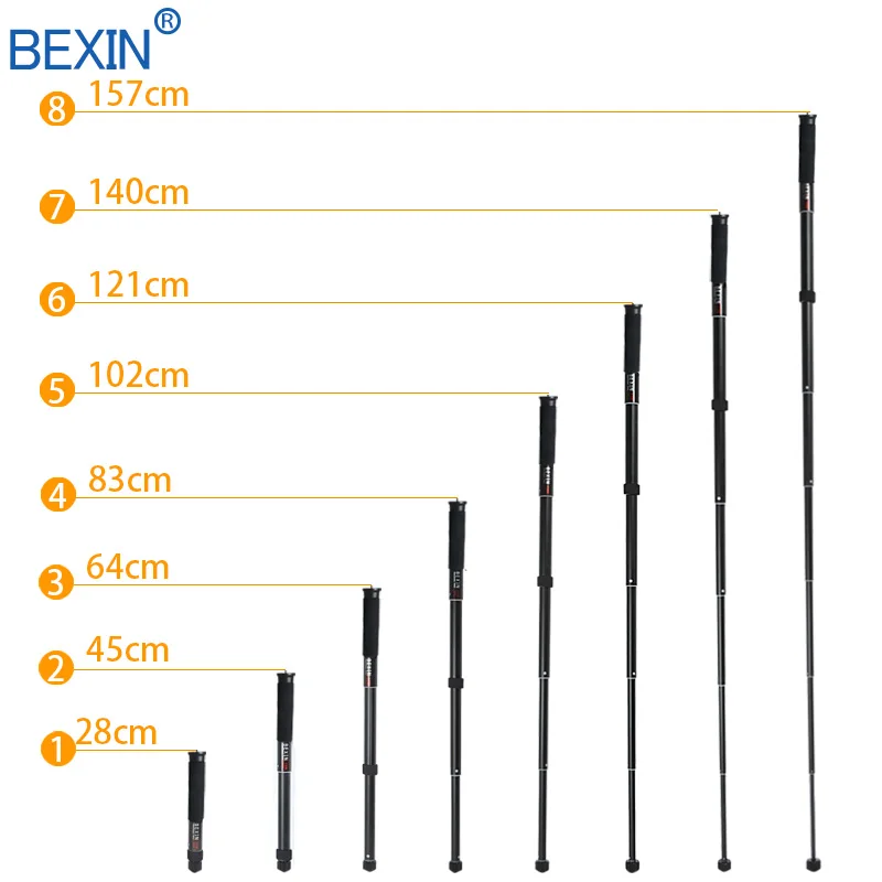  BEXIN aluminum 28cm adjustable tripod monopod lightweight camera phone stand unipod P308C P308D wit