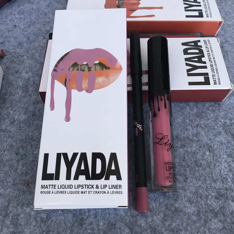 2017 LIYADA Марка Hot Новая Матовая Жидкая Помада + губы Карандаш Макияж Lasting