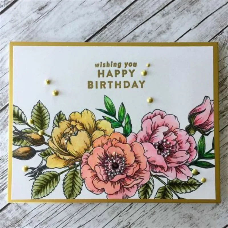 

InLoveArts Thanks Flowers Clear Stamps and Metal Cutting Dies Scrapbooking Flower Alphabet Letter Stamps Cutting Dies 2019 New