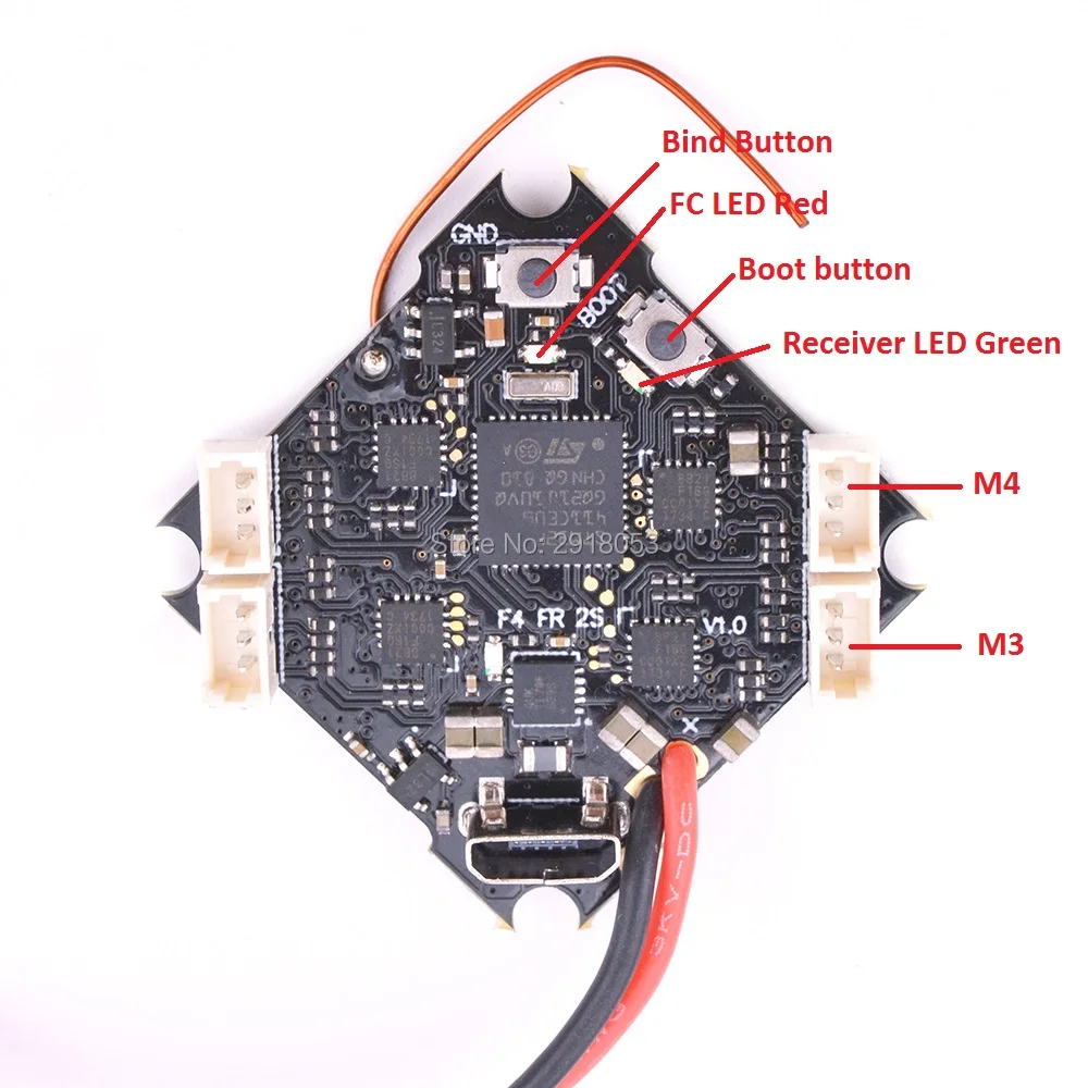 

2S F4 FC AIO Brushless Flight Controller Built OSD ESC SPI Receiver for Mobula7 Whoop Drone Beta75 Beta65 Pro2 Beta75X Beta65X