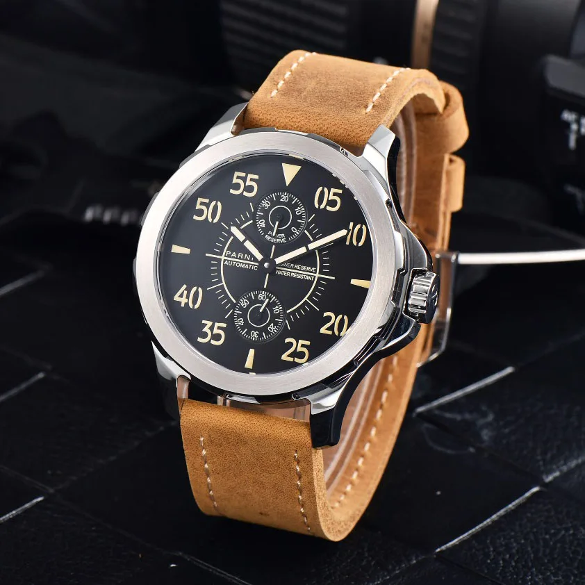 2017-Automatic-Watch-Men-Parnis-43mm-Mechanical-Wrist-Watch-Power-Reserve-Auto-Date (2)