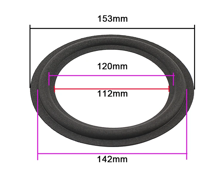 2шт 6,5 дюймов 153 мм A606 кольцо из вспененного материала для динамика ремонт Рог сторона LX400 LX700 бас динамик сабвуфер губка сторона 6 дюймов пузырь