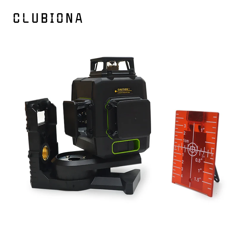 Clubiona 3D 12RC 12 линий лазерный уровень с батареей 5200 мАч и горизонтальными и вертикальными линиями работают отдельно красные лазерные лучи - изображение