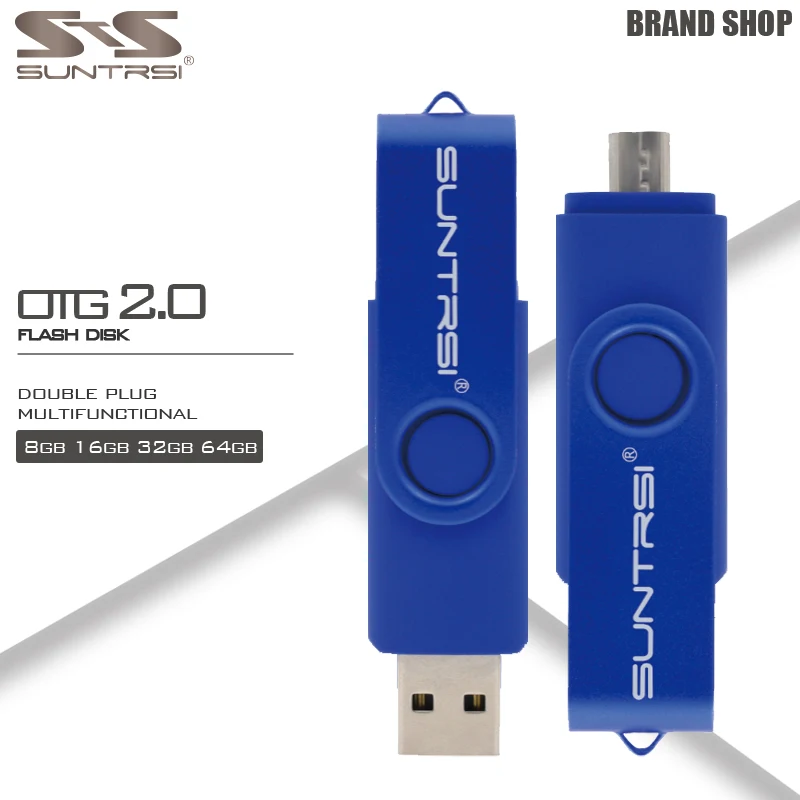 Suntrsi Micro OTG USB Flash Drive 32GB Metal Pendrive 16GB