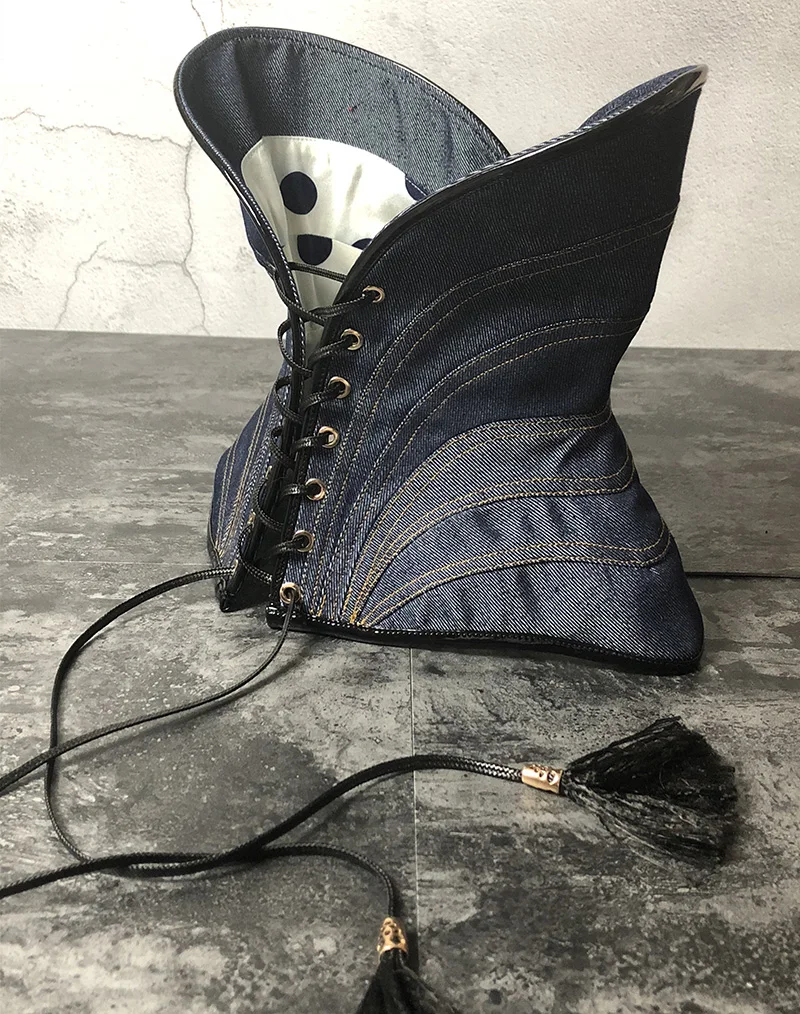 Blue Jean New Design Steel Boned Underbust Corset (2)