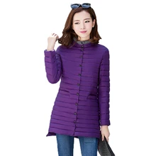 Stylish Girls Winter Quilted Puffer Jackets Purple Red Black Basic Coats Woman Slim Fit Wadded Jacket Lady Lightweight Parka 3XL