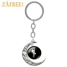 TAFREE, туфли для танцев на шесте силуэт брелок, Лидер продаж, индивидуальные брелки для ключей Луна Форма Для мужчин Женщины кольцо для ключей, подарок, ювелирное изделие T489