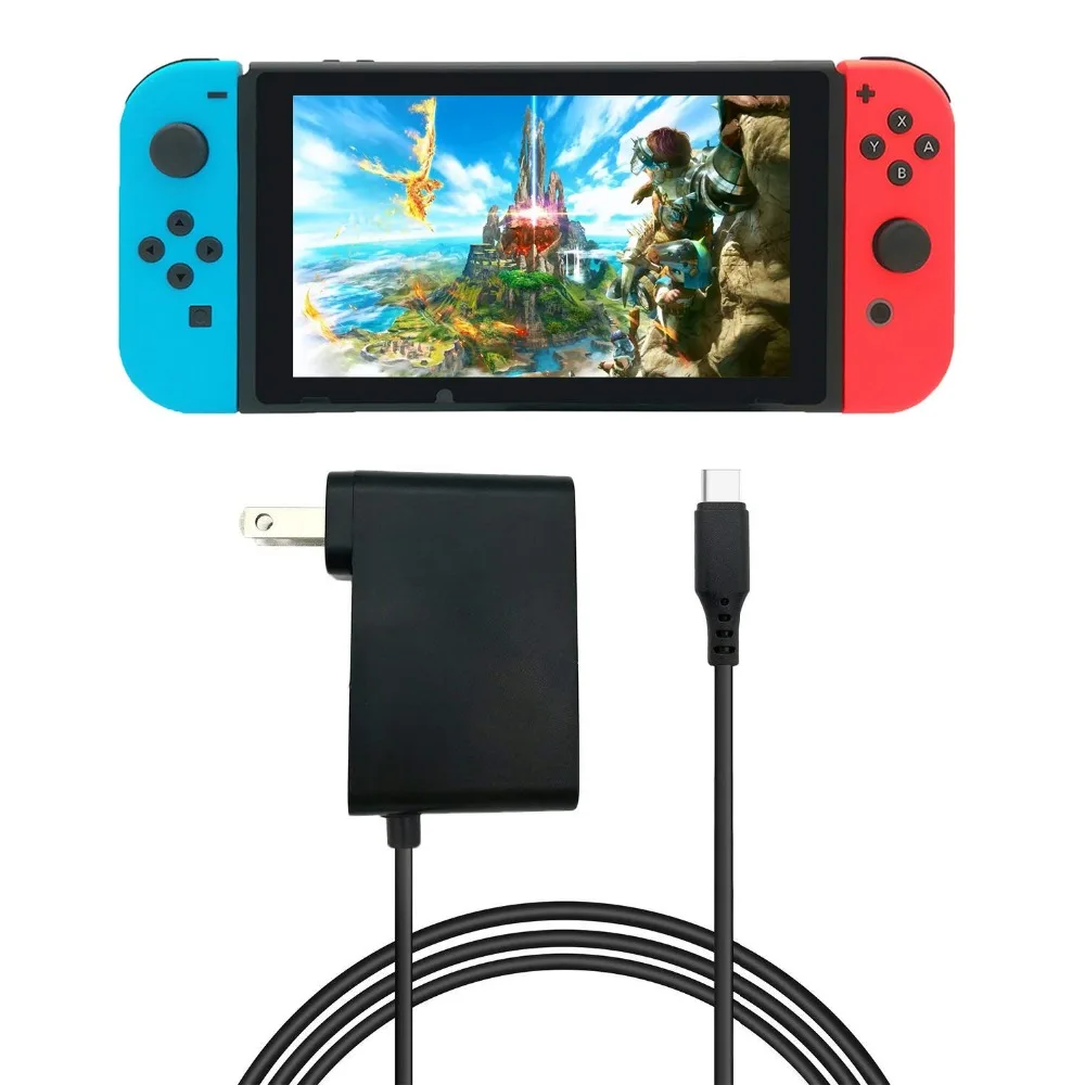 

AC Adapter Charger 5V 2.4A US EU Plug For Nintend Switch NS Game Console Wall Travel Home Charge Charging USB Type C Power