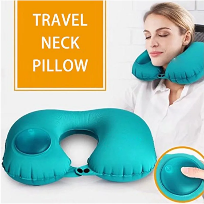 

Travel Neck Pillow Automatic Inflatable Foldable U-Shape Comfortable Trip Neck Pillows Support Nap Air Cushion for Adult Kids