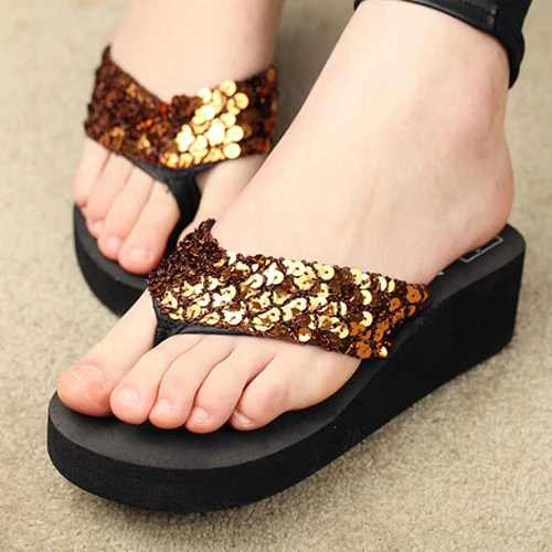 CoffeSummer Shoes Women Platform Sandals Wedge Flip Flops Sapato Feminino High Heel slippers Plataforma Chanclas