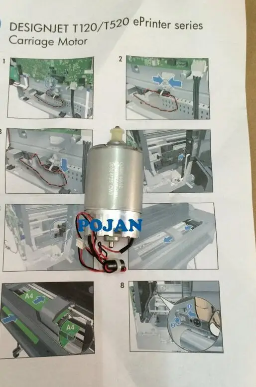Carregador de Motor para Impressora Peças para Plotter Designjet T120 T520 Ampxl sv Novo 24 e 36 Polegadas