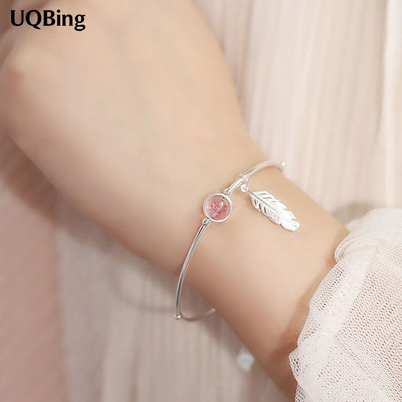 

Silver Charm Bangles Jewelry 925 Sterling Silver Crystal Bangles Women Accessories Srebrna bransoletka