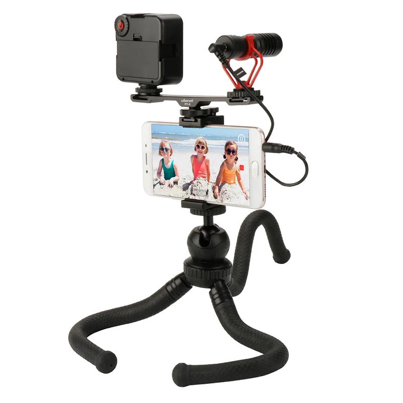 Ulanzi двойной Холодный башмак Удлинитель кронштейн светодиодный видео светильник подставка для микрофона для Nikon Canon EOS M50 sony DSLR камера аксессуары