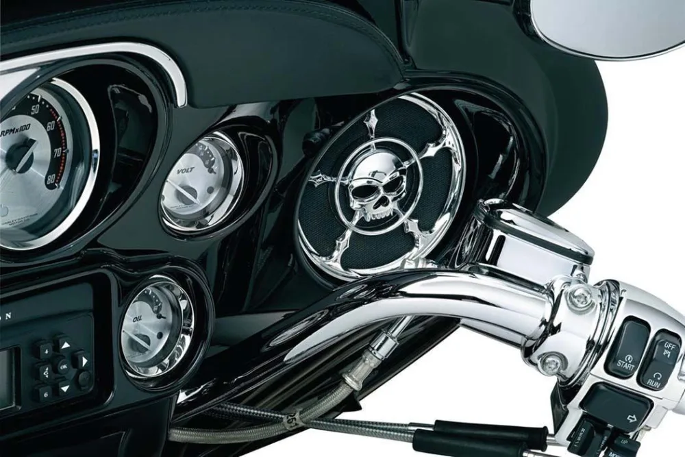5 1/2 &quotХромированный динамик в форме черепа Накладка для гриля мотоцикла Harley Touring