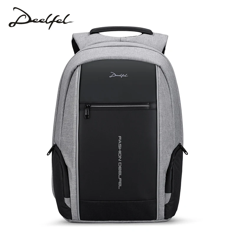 

DEELFEL USB Charging Men 15inch Laptop Backpacks For Teenager Waterproof Fashion Male Mochila Leisure Travel Backpack Anti Thief