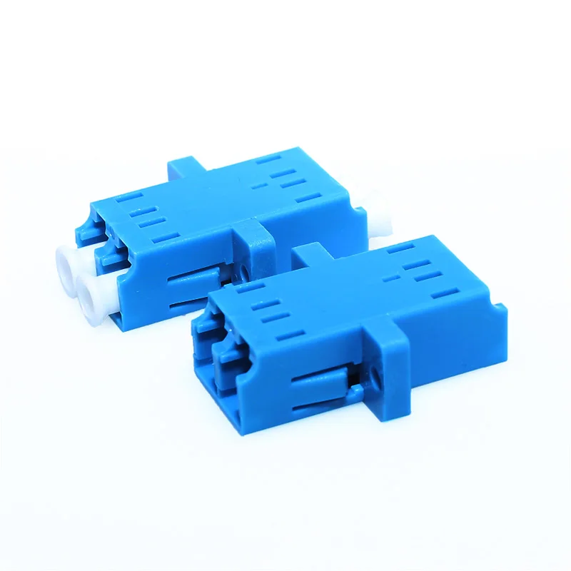  50pcs/lot LC-LC DX SM Fiber Adapter Connector Duplex LC UPC Flange Connector FTTH Fiber Optic Adapter