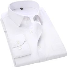 4XL 5XL 6XL 7XL 8XL Large Size Men’s Business Casual Long Sleeved Shirt White Blue Black Smart Male Social Dress Shirt Plus