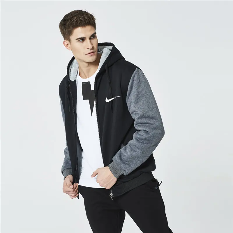 

2019 5XL European size Original logo just break it Men's Street plus velvet coat Sweatshirt north off face white