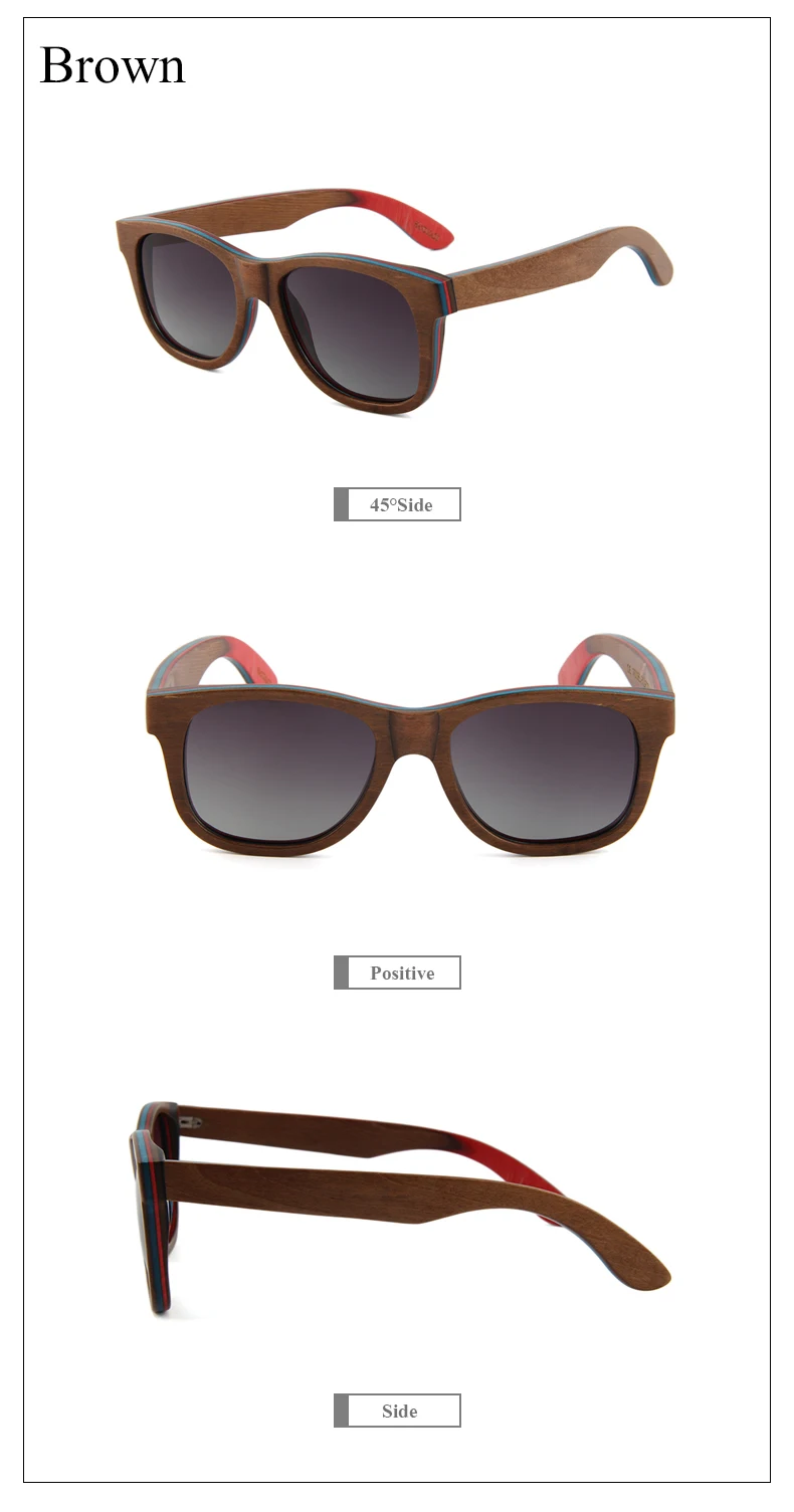CONCHEN цветные солнечные очки мужские деревянные Женские винтажные деревянный скейтборд солнцезащитные очки