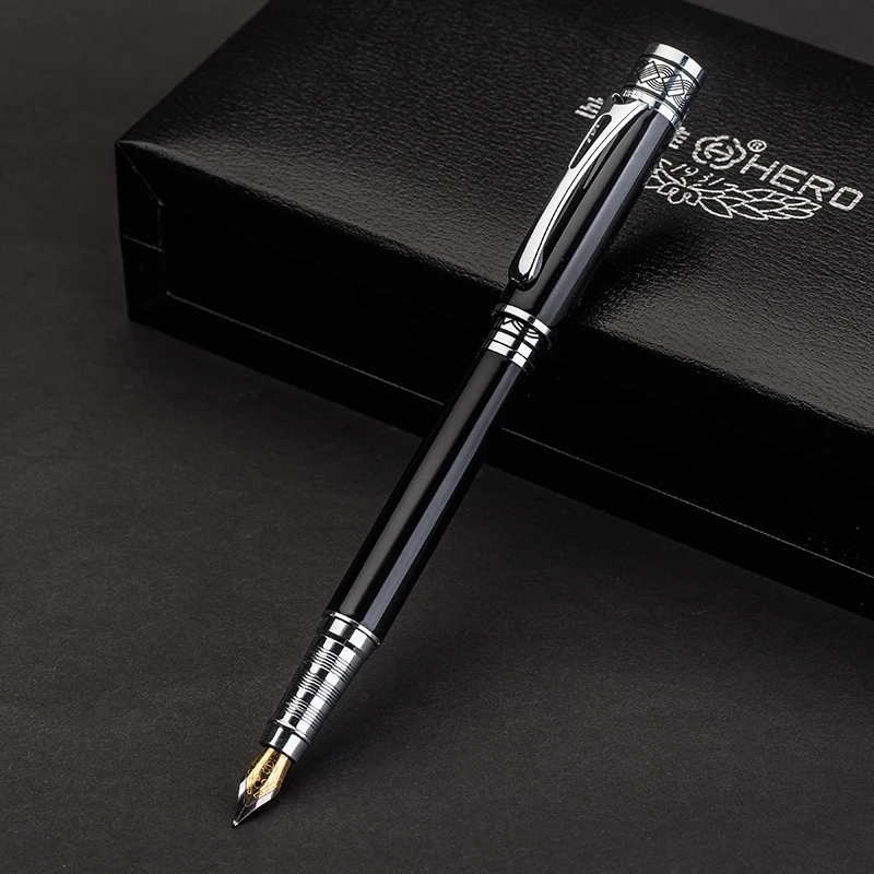 

HERO fountain Pen 766 Gold clip Iridium Gold Pen students practicing words for Business Gift Pen