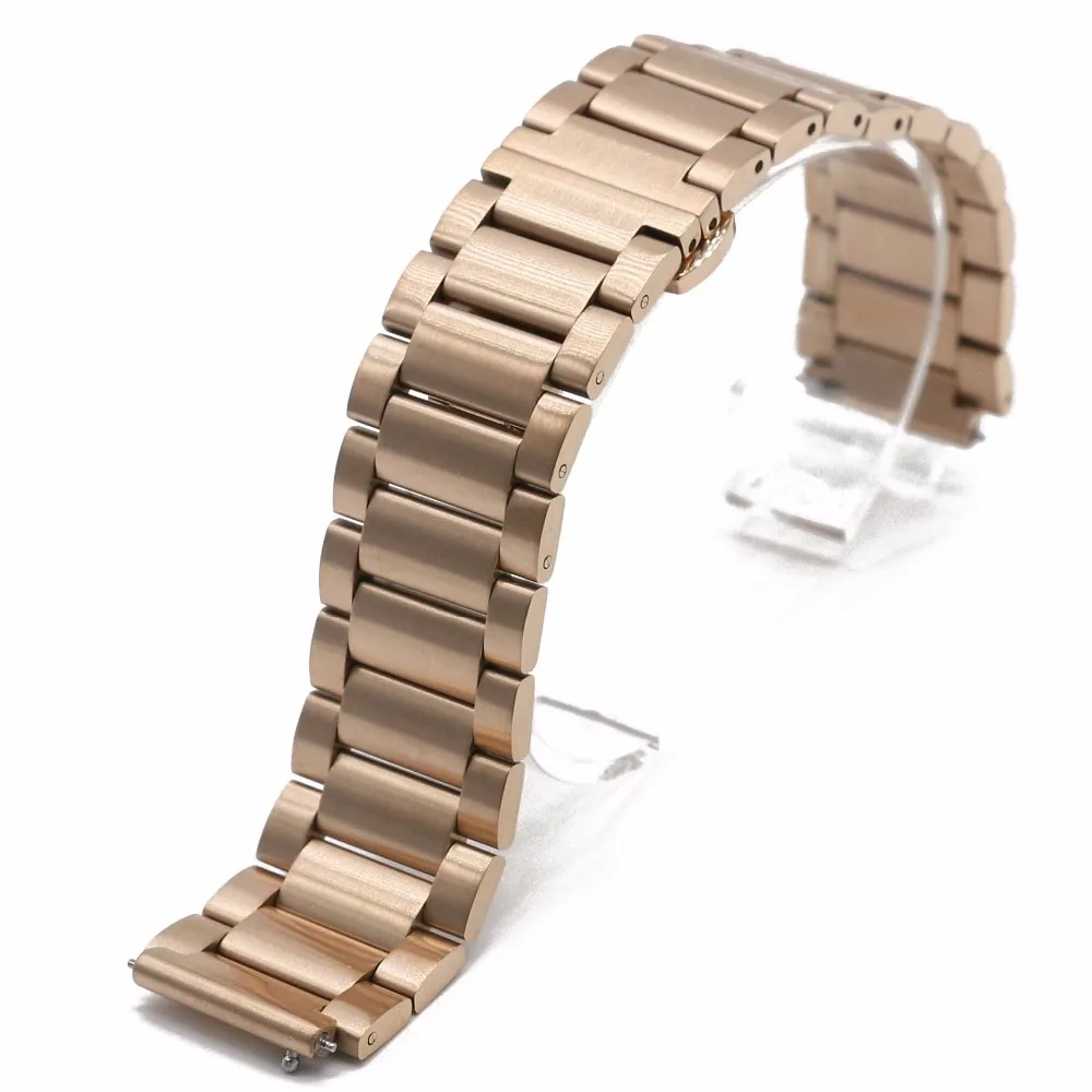 18mm Rose Gold 316L Solid Stainless Steel Bracelet Wrist Watchband
