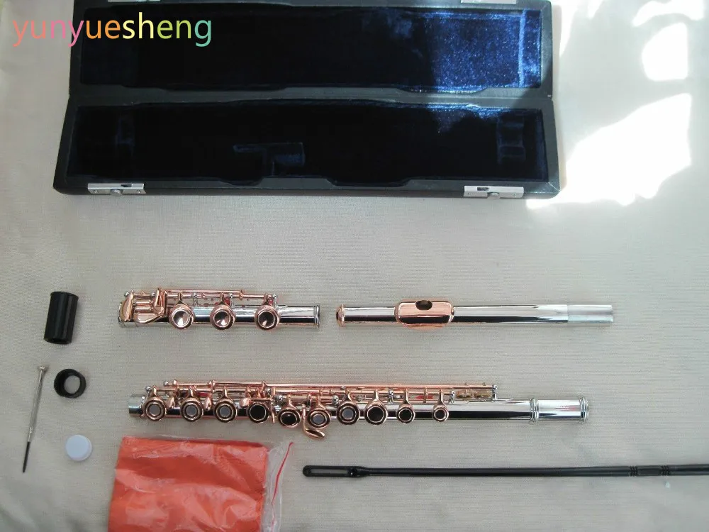 

17 open flute golden colour plated key / cupronickel body