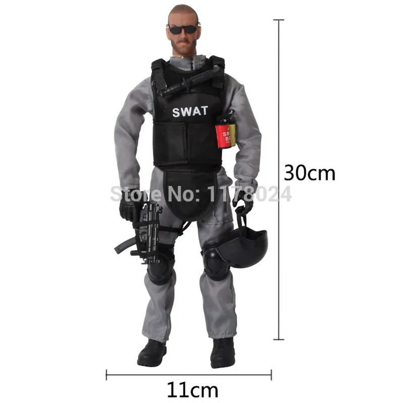 16PCS/SET Special Force Soldier Military Action Figure Dolls SWAT Soldier With Rifle Accessories Super System Kids Gifts Toys #E