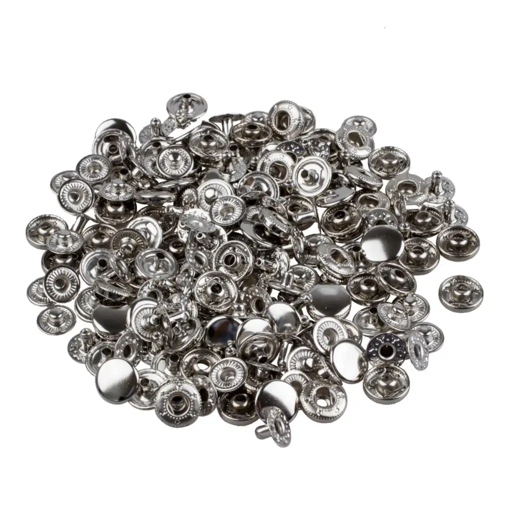 50 Set Metal No Sewing Press Studs Buttons Snap Fastener Popper 10mmin