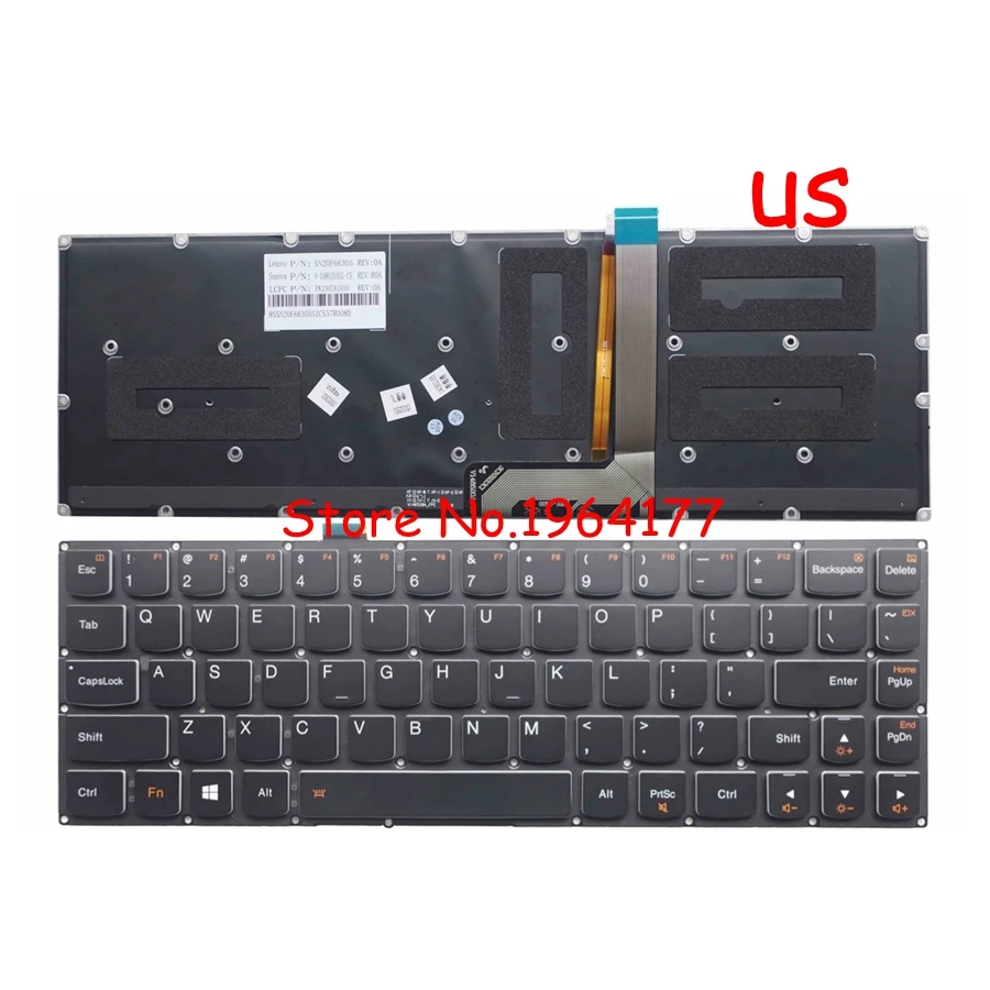 Клавиатура с подсветкой для ноутбука Lenovo Ideapad YOGA SN20F66305 V-148520AS1-US клавиатура PK130TA1A00 |