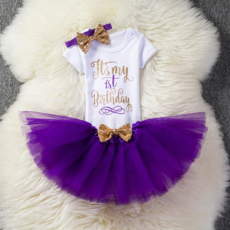 Платье-пачка для первого дня рождения для маленьких девочек; Vestidos Infantil; одежда принцессы; одежда для крещения для девочек 1 год - Цвет: as photo