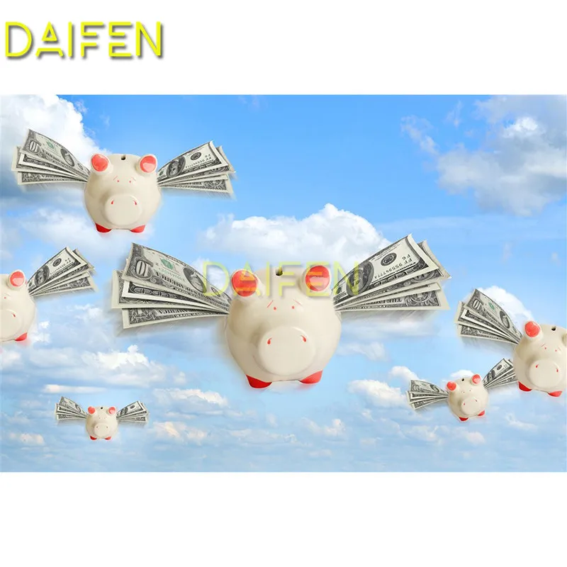 

DIY 3D Diamond mosaic Full Square Diamond painting Cross stitch flying pigs piggy bank dollar Full Round Diamond embroidery