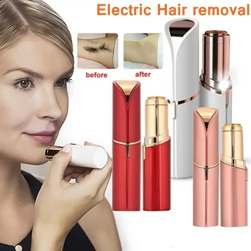 Goede USB Oplaadbare lady Epilator voor facial ontharing gezicht epilator Lipstick Elektrische Haar Voor vrouwen drop schip