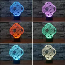 Абстрактный Творческий 3D ночник Акриловые Красочные градиент светодио дный стол 3-размеры иллюзия Лампа