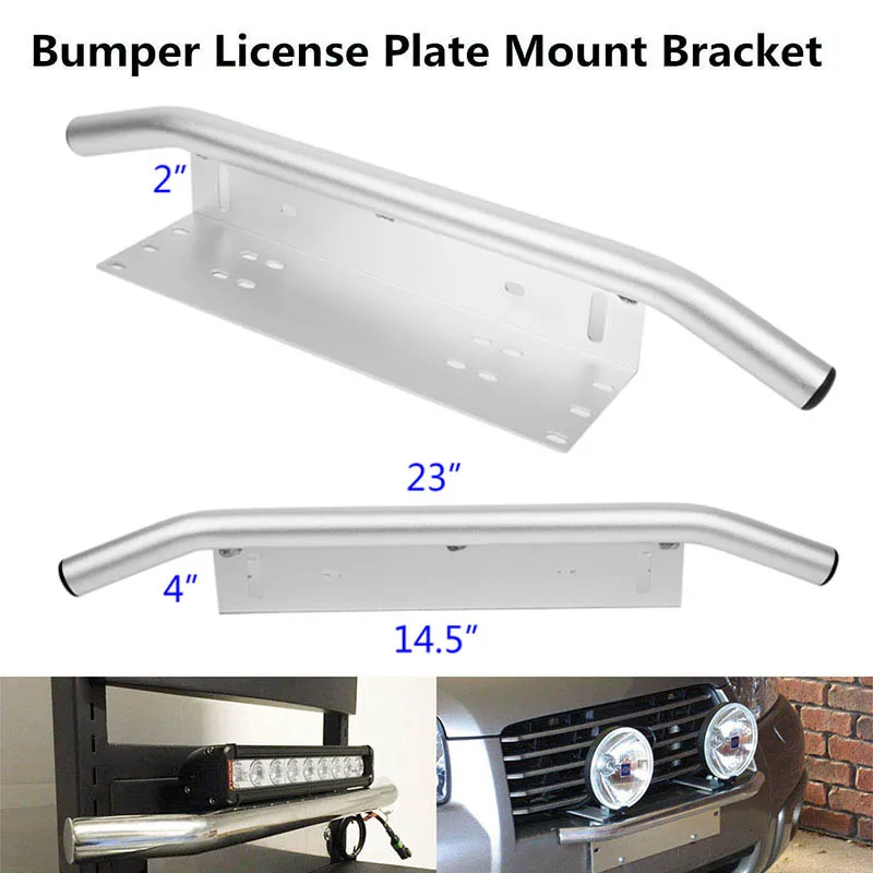 

Front Bumper License Plate Mount Bull Bracket Holder For Suv Fog Working Lamp Fs
