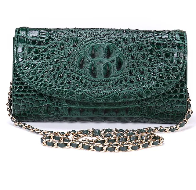 Для женщин Aligator дизайнерская сумка с клапаном Crossbody Сумки из кожи на плечо подвеска на сумку цепи сумка зеленого цвета Вечерние Сцепления