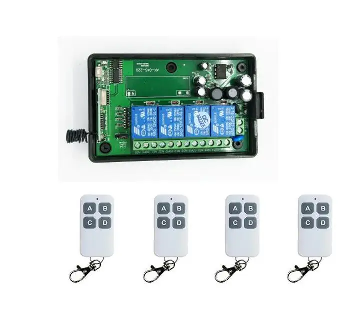 433M/315M AC85v~250V 110V 220V 230V 4CH RF wireless remote control switch System gate | Электроника