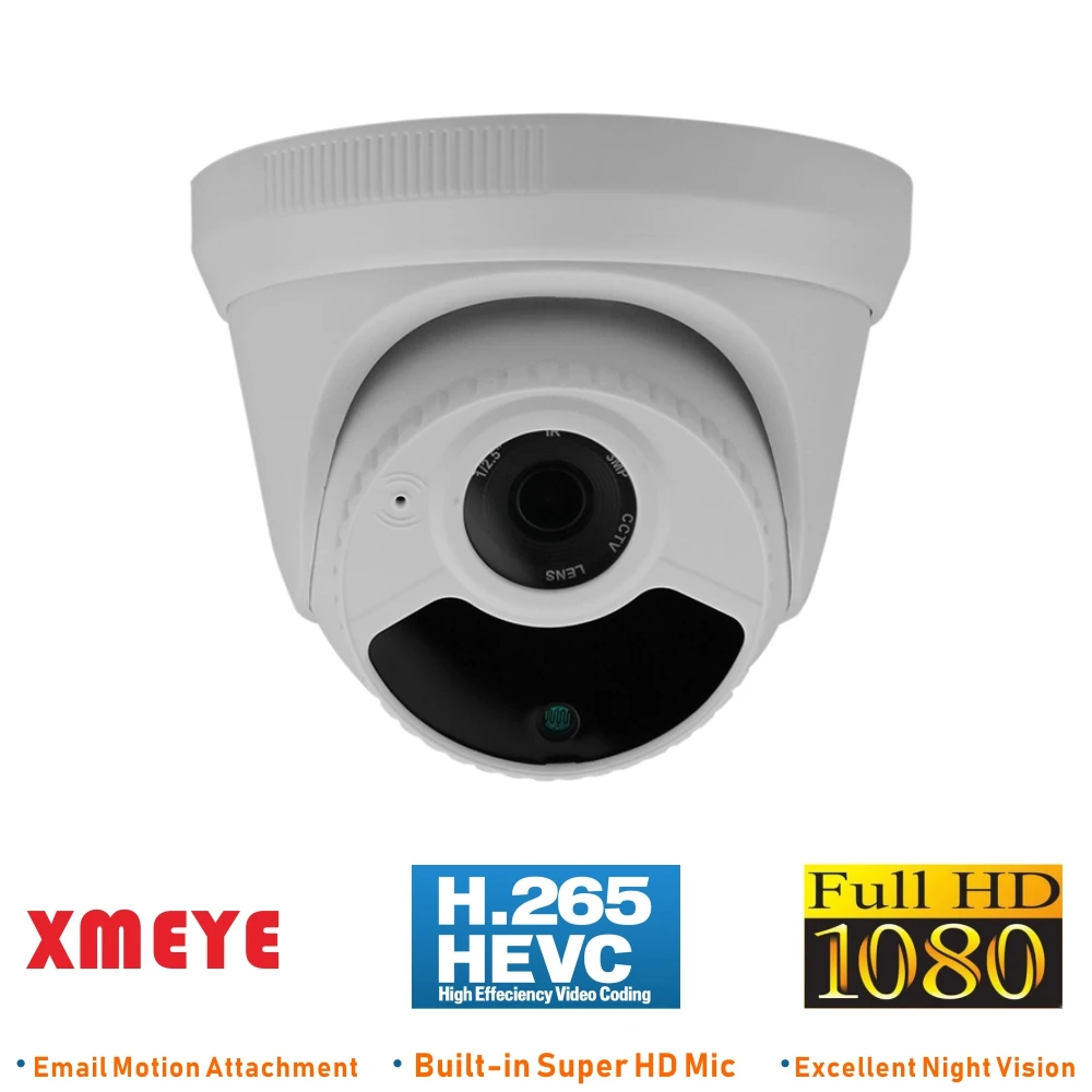 ENSTER H.265 внутренняя Onvif HD 1080P PoE ip-камера с поддержкой обнаружения движения, Электронная сигнализация с фотографическим снимком, встроенный микрофон