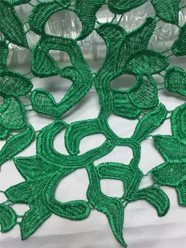 

High Quality green African Guipure Cord Lace Fabric ,Nigeria soluble Water Lace For dress Wedding 5yd/lot