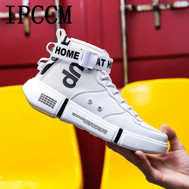 

2019 spring and autumn new large size men's casual shoes joker high-top shoes hip-hop trend men's shoes