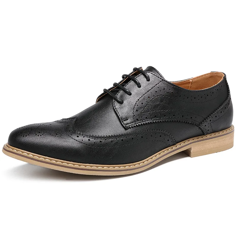 NPEZKGC/Модная винтажная повседневная мужская обувь в британском стиле; оксфорды; деловая мужская обувь на плоской подошве; дышащая удобная Уличная обувь