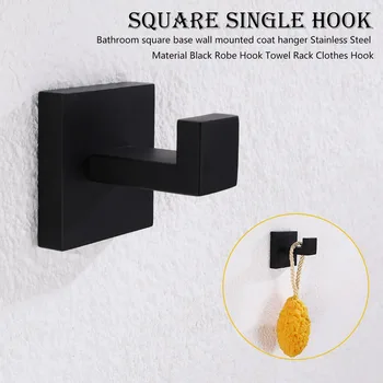 

Bathroom Accessories Set Modern Vintage Stainless Steel Black Painting Towel Hook Wall Mounted Coat Hanger