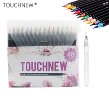 Touchnew 24 36 48 60 Цвета Маркеры Акварель ручки премиум живопись мягкая Кисточки Маркер Набор для рисования манга комиксов товары для рукоделия