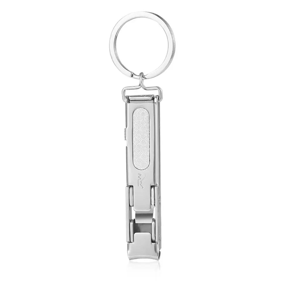 

Stainless Steel Ultra-thin Foldable Hand Toe Nail Clippers Cutter With Keychain Cutter Trimmer Silver Tool Key Ring