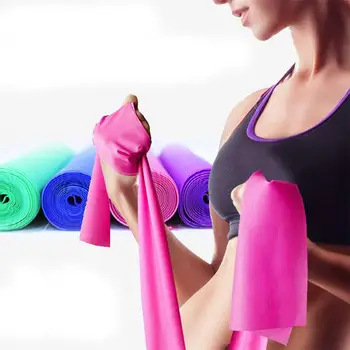 

1500*150*0.35mm Yoga Belt Band On For Gym Home Yoga Pilates Stretch Resistance Fitness Training Rubber Elastic Rope Random Color