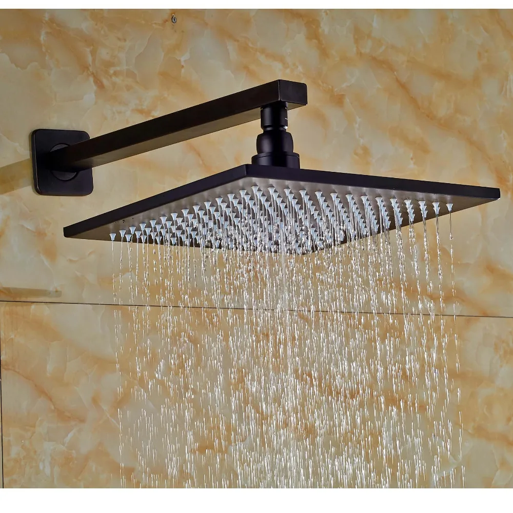 Brass Shower Arm 12" Rainfall Shower Head Brass Material Oil Rubbed