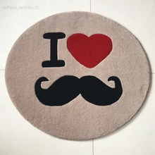 Персонализированные пользовательские прилив бренд ковер круглый дверной коврик в спальню прикроватная компьютерный Подушка для стула ковер я люблю акрил, логотип толстые