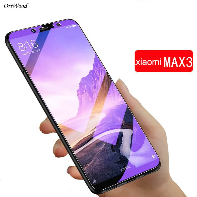 Оригинальная защитная пленка для экрана Xiaomi Mi Max 3 2.5D из закаленного синего стекла