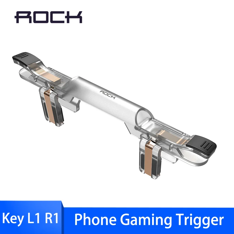 ROCK Gamepad Joystick For PUBG Gaming Trigger Smart Fire Button Aim Trigger Key L1R1 Shooter Controller For Mobile Phone Game